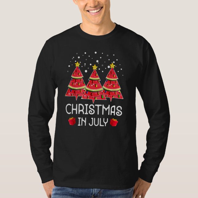 Christmas In July Watermelon Summer Vacation Beach T-Shirt (Vorderseite)