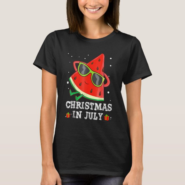Christmas In July Watermelon Xmas Tree Summer Men  T-Shirt (Vorderseite)