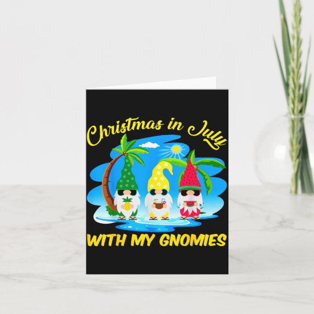 Christmas In July With My Gnomies Beach Summer Chr Karte (Vorderseite)