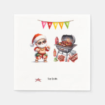 Christmas in July with SANTA CLAUS Barbecue Party