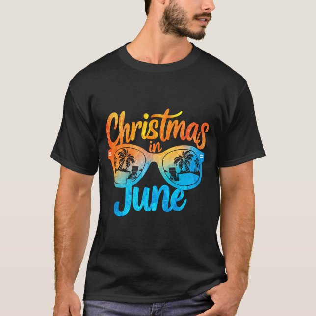 Christmas In June Sungles Funny Summer Vacation  T-Shirt (Vorderseite)