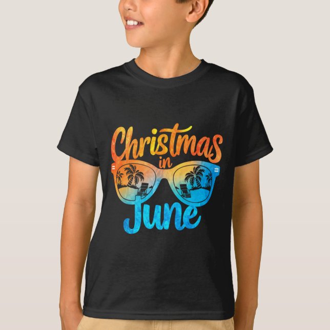 Christmas In June Sungles Funny Summer Vacation  T-Shirt (Vorderseite)