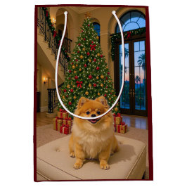 Christmas In L.A. Pomeranian Holiday  Mittlere Geschenktüte