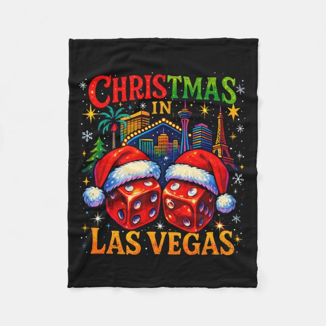 Christmas In Las Vegas Funny Holiday Design Long S Fleecedecke (Vorderseite)