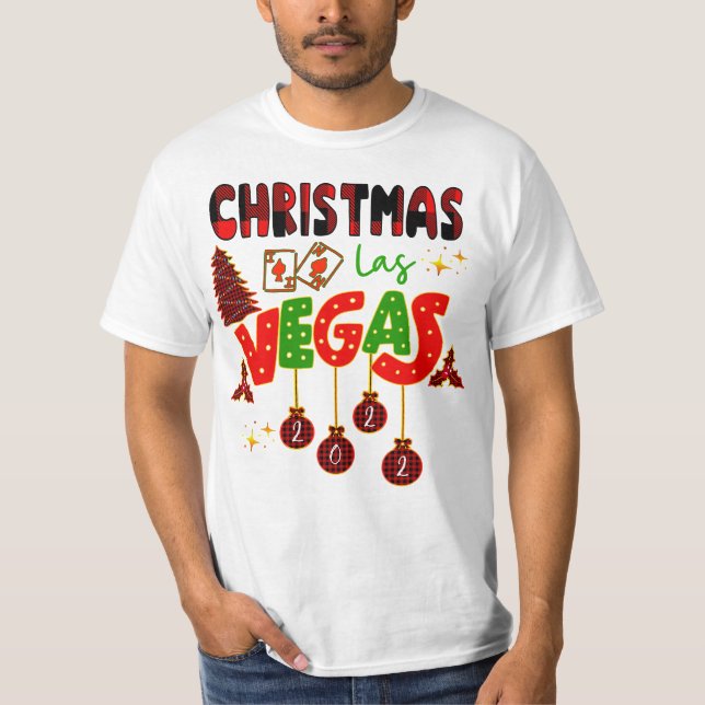 Christmas in Las Vegas Group Matching Typographic  T-Shirt (Vorderseite)
