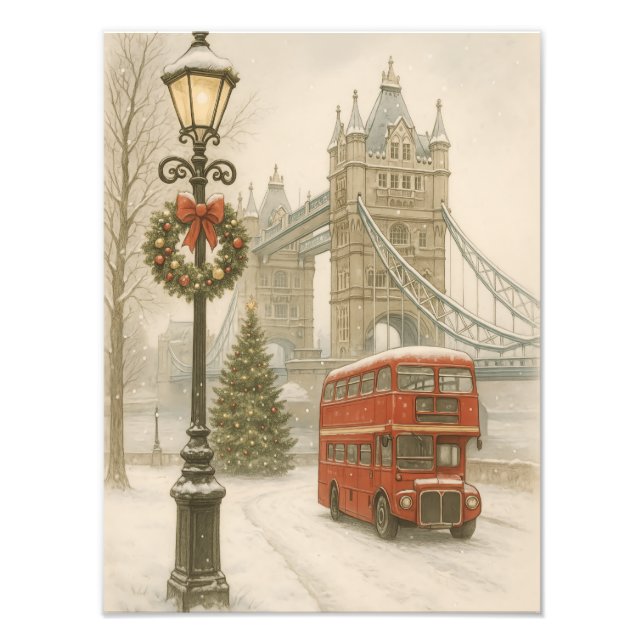 Christmas in London Gift for Traveler | Holiday Fotodruck (Vorne)