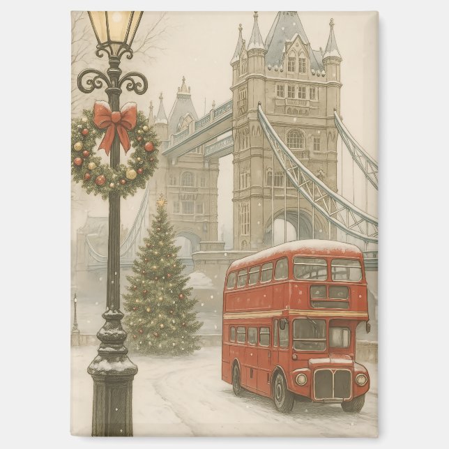 Christmas in London Gift for Traveler | Holiday Magnet (Vorderseite)