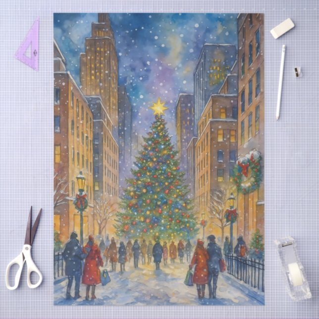 Christmas in New York – Winter City Scene  Seidenpapier (Basteln)