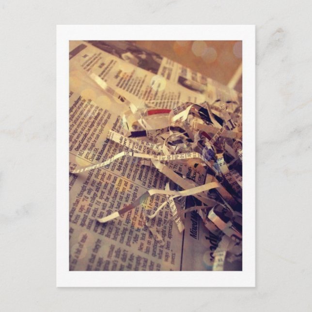 Christmas in Newsprint Feiertagspostkarte (Vorderseite)