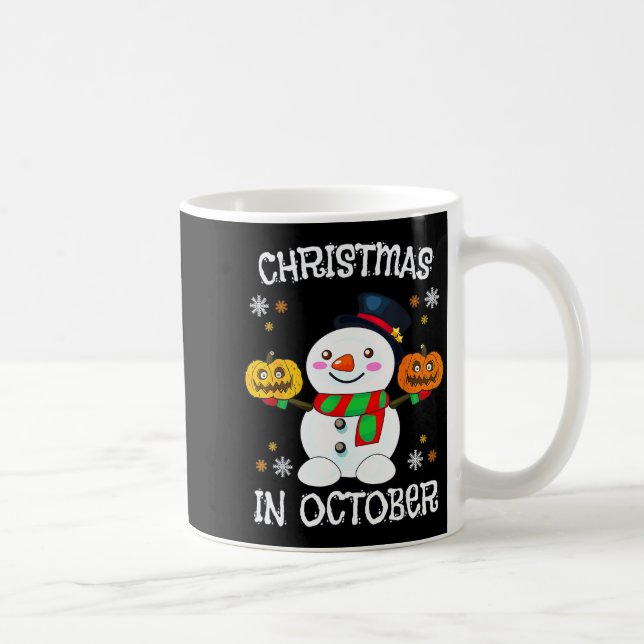Christmas In October Halloween Snowman Pumpkin Kid Kaffeetasse (Rechts)