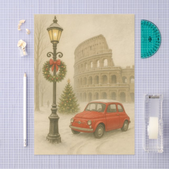 Christmas in Rome Italy – Holiday Art, Christmas  Seidenpapier (Handwerk)