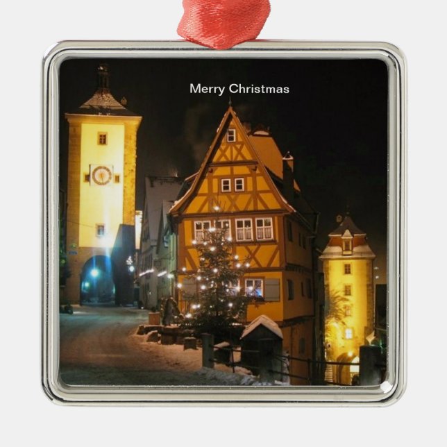 CHRISTMAS in ROTHENBURG GERMANY Ornament Aus Metall (Vorne)