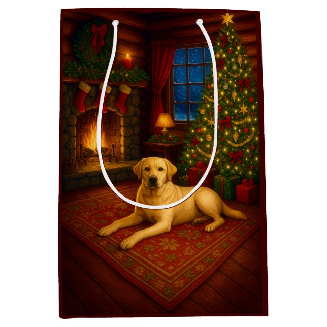 Christmas In Tennessee Labrador Holiday  Mittlere Geschenktüte (Vorderseite)