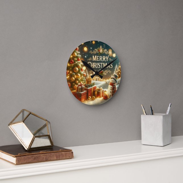  Christmas into your home  Wall Clock Runde Wanduhr (Büro)