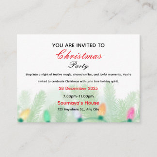 Christmas invitation  begleitkarte
