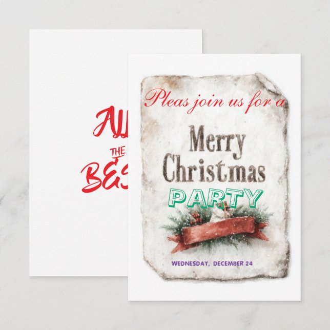 christmas invitations cards RSVP karte (Vorne/Hinten)