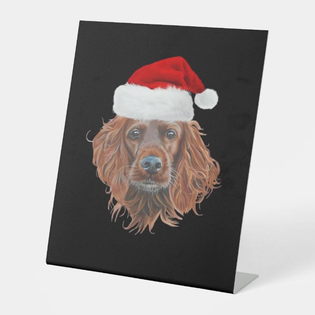 Christmas Irish Setter Classic T-Shirt Sockelschild (Vorderseite)
