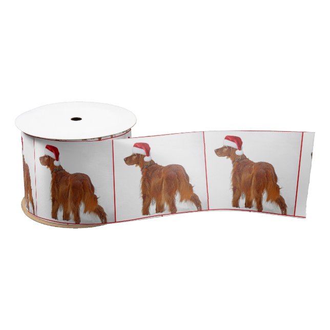 Christmas Irish Setter Satinband (Spule)