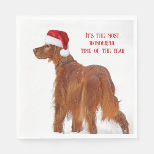 Christmas Irish Setter Serviette