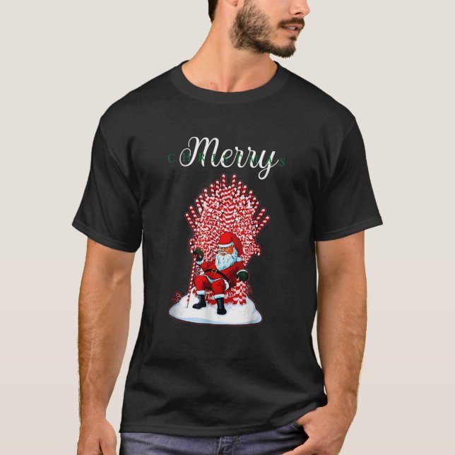Christmas Is Coming Winter Santa Candy Cane Merry  T-Shirt (Vorderseite)