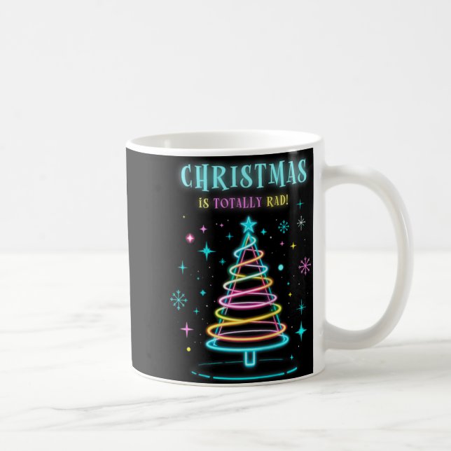 Christmas Is Totally Rad Xmas Tree Lights Party Te Kaffeetasse (Rechts)