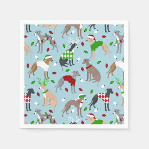 Christmas Italian Greyhound Dog Serviette