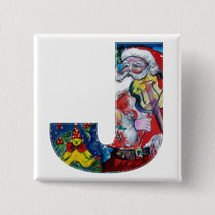CHRISTMAS J SCHREIBEN / SANTA MIT VIOLIN MONOGRAMM BUTTON