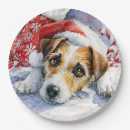  Christmas Jack Russell Paper Plate Pappteller