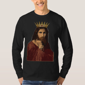 Christmas Jesus Christ Crowned King Portrait Women T-Shirt