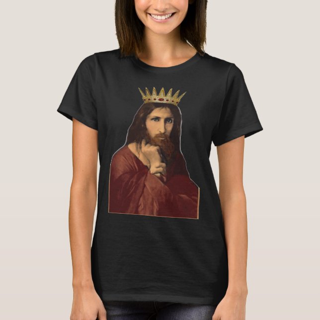 Christmas Jesus Christ Crowned King Portrait Women T-Shirt (Vorderseite)