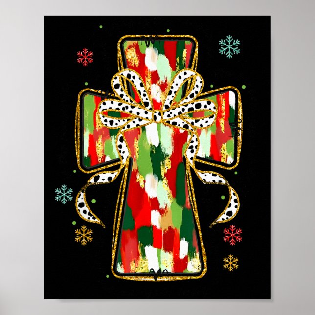 Christmas Jesus Is The Reason Christian Cross Coqu Poster (Vorne)