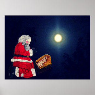CHRISTMAS JESUS UND SANTA POSTER