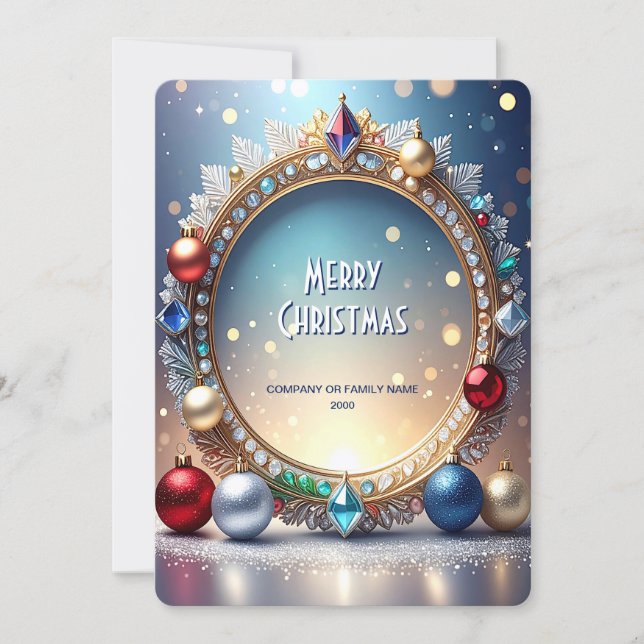 Christmas Jewel Frame Holiday Card Feiertagskarte (Vorderseite)