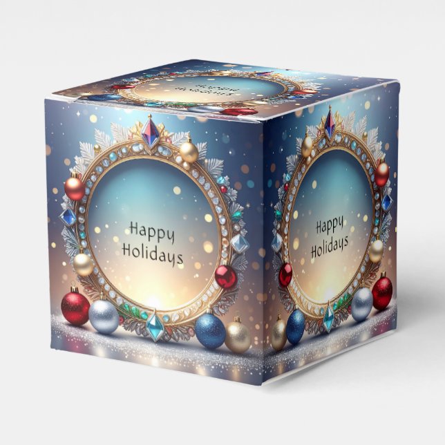 Christmas Jewel Frame Holiday Favor Box Geschenkschachtel (Vorderseite)