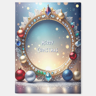 Christmas Jewel Frame Holiday Magnet