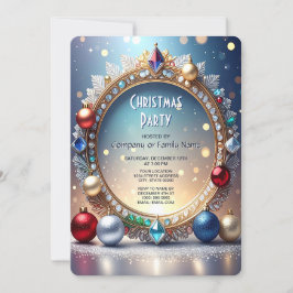 Christmas Jewel Frame Holiday Party Invitation Einladung