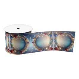 Christmas Jewel Frame Satin Ribbon Satinband