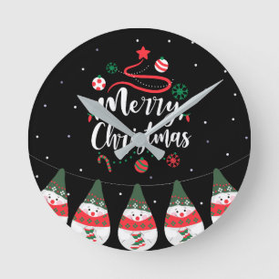 Christmas Jingle Bells Joyful Greetings Collection Runde Wanduhr