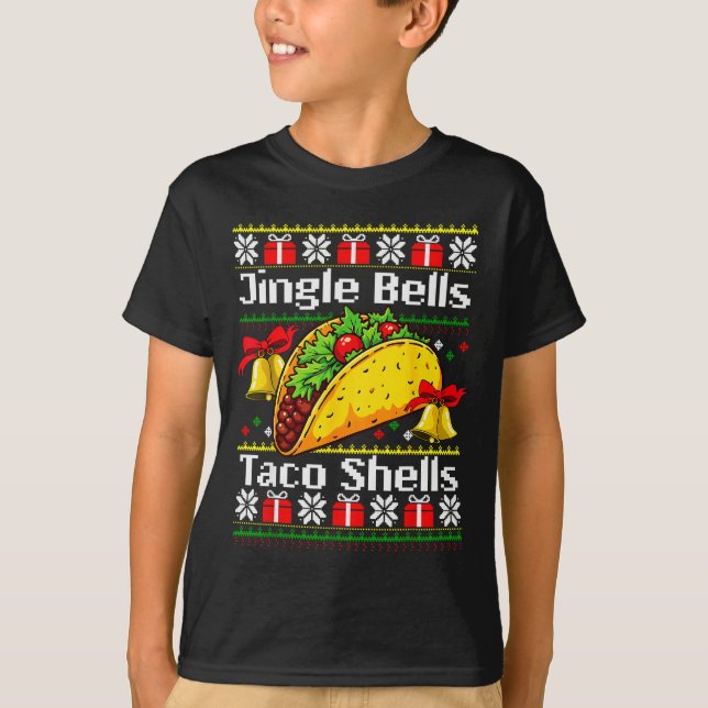 Christmas Jingle Bells Taco Shells Funny Family Ug T-Shirt (Vorderseite)