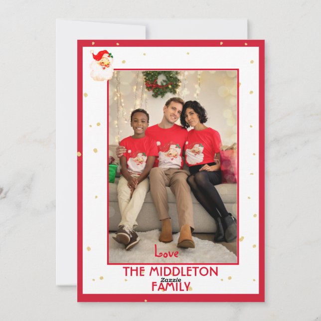 Christmas Jolly Santa Claus Foto Merry Gruß Feiertagskarte (Rückseite)