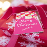 Christmas Jolly Santa Claus Pink Merry Gruß Geschenkanhänger<br><div class="desc">Ein rosa Hintergrund mit einem fröhlichen Weihnachtsmann ist die Grundlage für dieses maßgeschneiderte Weihnachtsfest mit rosa Drehung. Ändern Sie die Informationen einfach,  um Ihr Design anzupassen. Von einer Reihe von Weihnachten Urlaub stationär von Chessie's Fine Designs.</div>