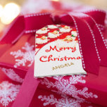 Christmas Jolly Santa Claus Red Merry Gruß Geschenkanhänger<br><div class="desc">Ein roter Hintergrund mit einem fröhlichen Weihnachtsmann ist die Grundlage für dieses maßgeschneiderte Weihnachtsgeschenk. Ändern Sie die Informationen einfach,  um Ihr Design anzupassen. Von einer Reihe von Weihnachten Urlaub stationär von Chessie's Fine Designs.</div>