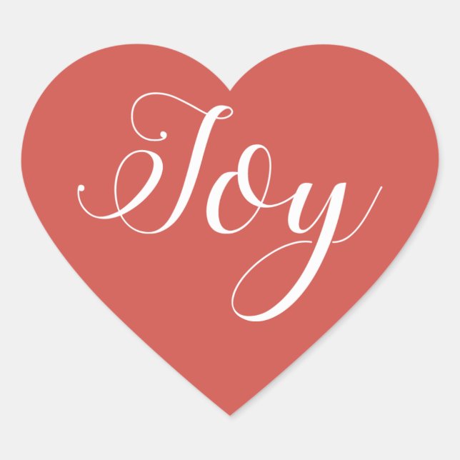 Christmas Joy Bright Warm Red Herz-Aufkleber (Vorderseite)