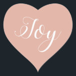 Christmas Joy Dusty Pink Herz-Aufkleber<br><div class="desc">Eleganter Weihnachtsfest-Umschlag Aufkleber oder Geschenkaufkleber mit dem Text 'Joy' in chic handgeschriebener Schrift-Kalligrafie auf einem staubigen rosa Hintergrund. Ideal für Weihnachtsgeschenke,  Mailing und festliche kleine Business-Pakete. Wenn Sie Hilfe oder passende Produkte benötigen,  kontaktieren Sie uns bitte unter happydolphinstudio.com. Exklusiv für Sie entworfen von Happy Dolphin Studio.</div>