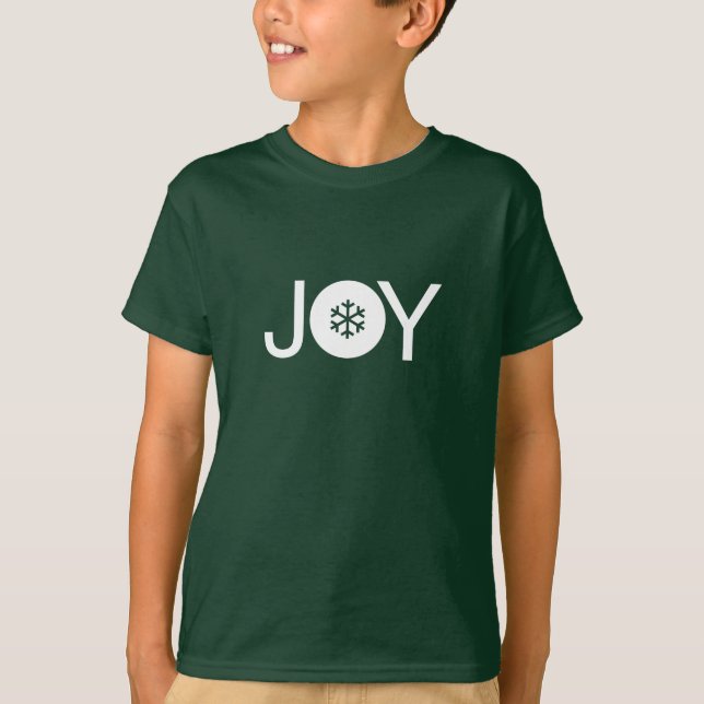 Christmas Joy Green and White Kids T - Shirt (Vorderseite)
