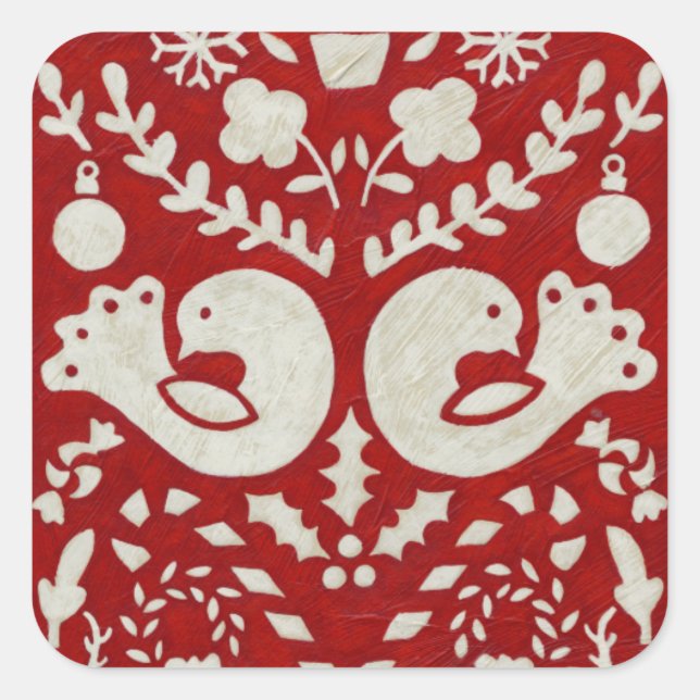 Christmas Joy II Quadratischer Aufkleber (Vorderseite)