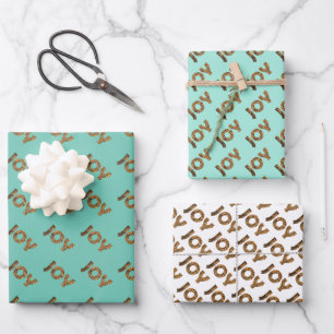Christmas Joy Leopard Pattern Geschenkpapier Set