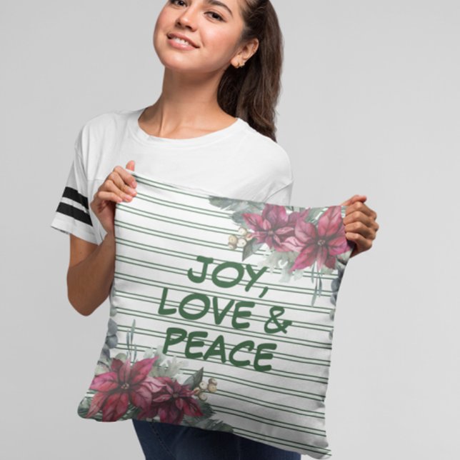 Christmas Joy Liebe Peace Throw Kissen (Von Creator hochgeladen)