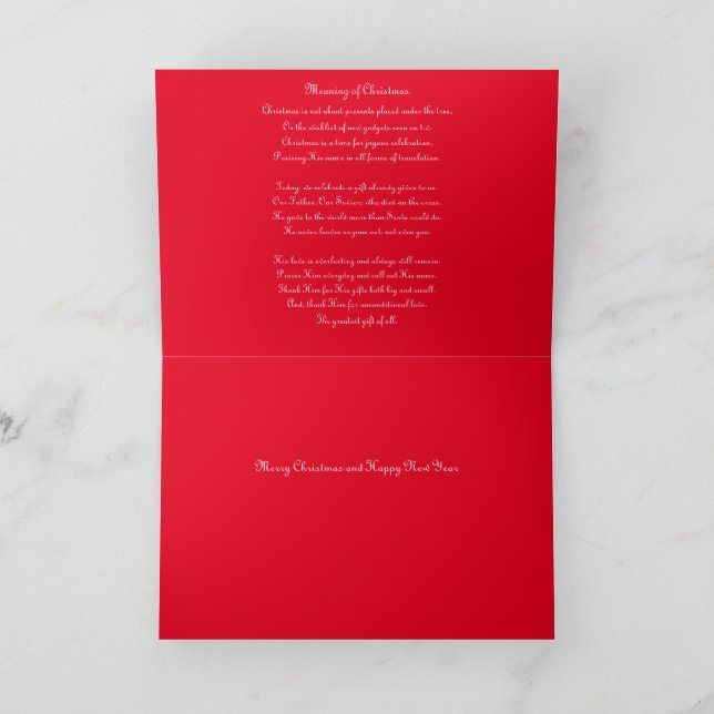 Christmas Joy Poetry Dankeskarte (Innenseite)