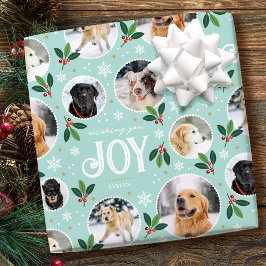 Christmas Joy Snowflake Niedliche Foto Collage Min Geschenkpapier